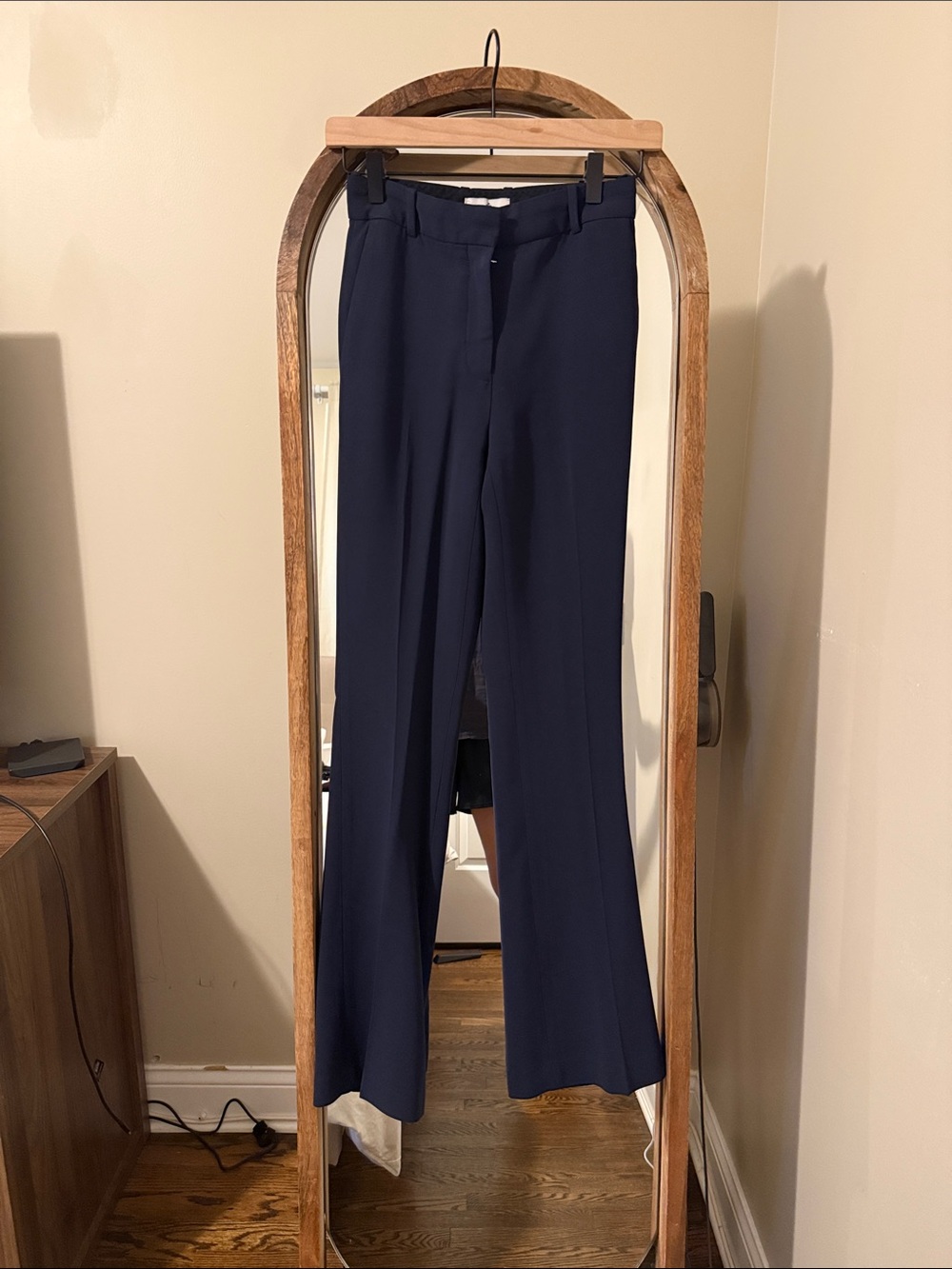 Babaton Navy Straight-Leg Dress Pants